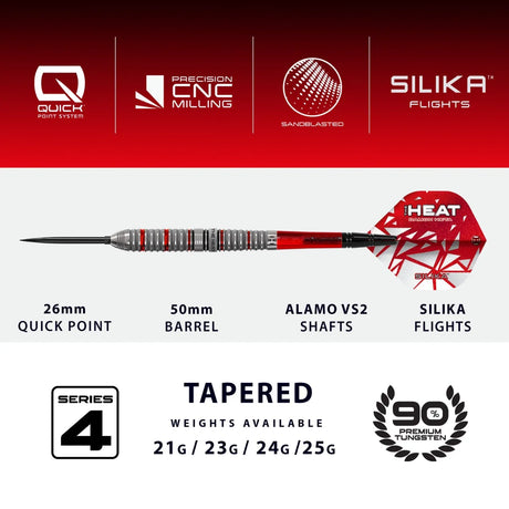 Harrows Damon Heta Series 4 QP 90% Tungsten Steel Tip Darts