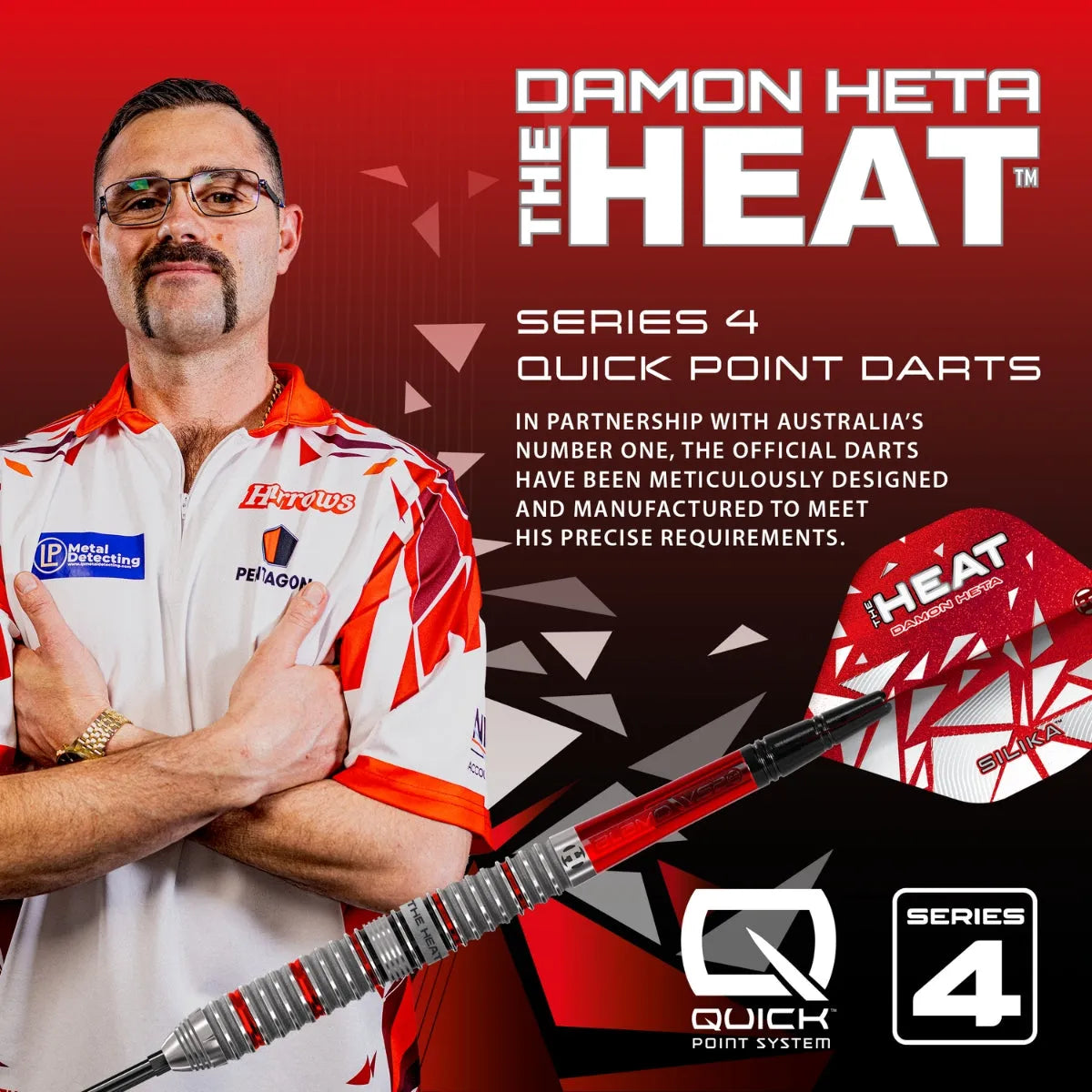 Harrows Damon Heta Series 4 QP 90% Tungsten Steel Tip Darts
