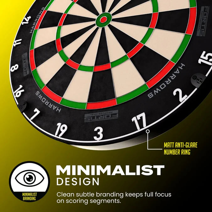 Harrows Fortis Board, Trilight, Rubber Mat & Surround Bundle-5-Black-Premier Darts