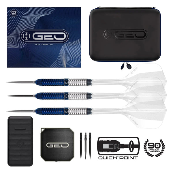 Harrows Geo 01 Parallel QP 90% Tungsten Steel Tip Darts-1-23 GRAM-Premier Darts