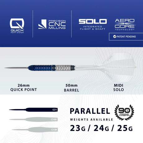 Harrows Geo 01 Parallel QP 90% Tungsten Steel Tip Darts