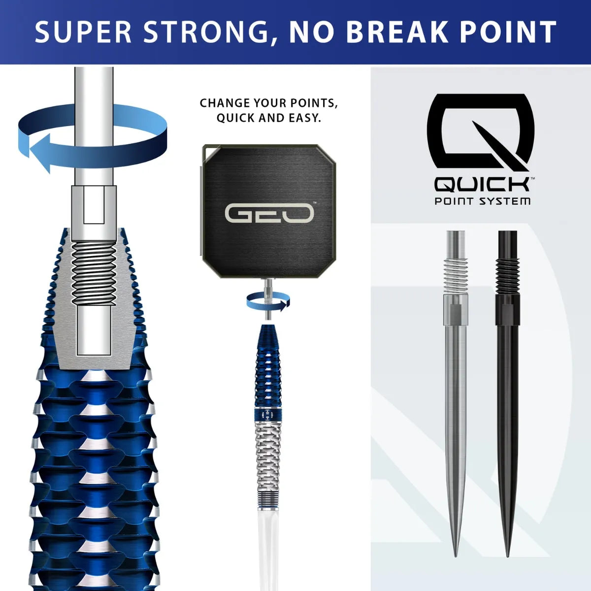 Harrows Geo 02 Torpedo QP 90% Tungsten Steel Tip Darts