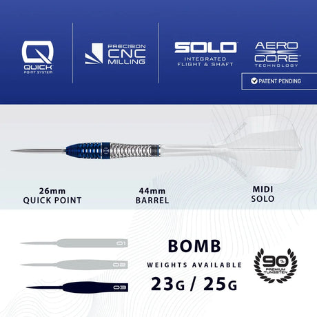 Harrows Geo 03 Bomb QP 90% Tungsten Steel Tip Darts