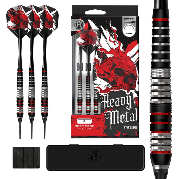Harrows Ryan Searle Heavy Metal Stainless Steel Soft Tip Darts-1-18 GRAM-Premier Darts