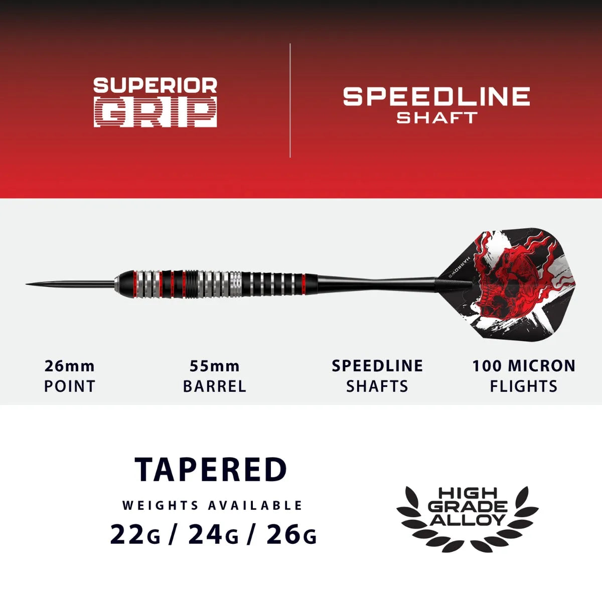 Harrows Heavy Metal Stainless Steel Tip Darts
