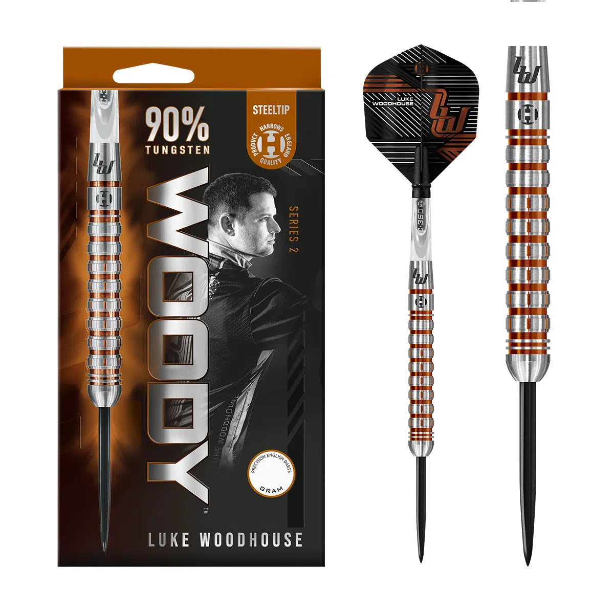 Harrows Luke Woodhouse Series 2 90% Tungsten Steel Tip Darts