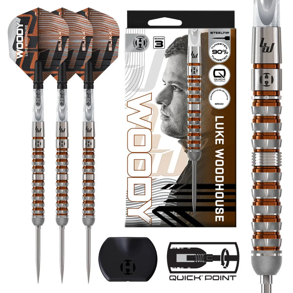 Harrows Luke Woodhouse Series 3 QP 90% Tungsten Steel Tip Darts-1-21 GRAM-Premier Darts