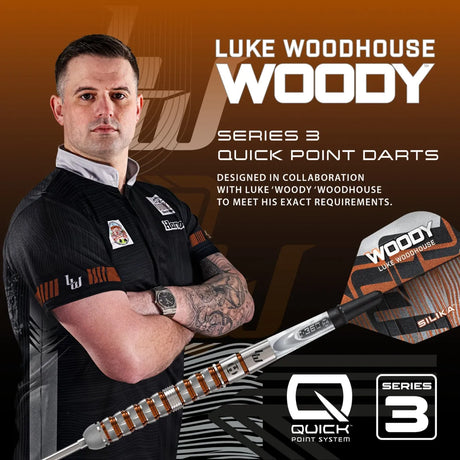 Harrows Luke Woodhouse Series 3 QP 90% Tungsten Steel Tip Darts