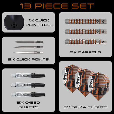 Harrows Luke Woodhouse Series 3 QP 90% Tungsten Steel Tip Darts