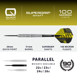 Harrows NX90 Parallel QP 90% Tungsten Steel Tip Darts