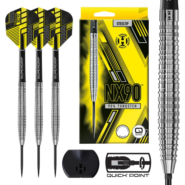 Harrows NX90 Tapered QP 90% Tungsten Steel Tip Darts-1-21 GRAM-Premier Darts