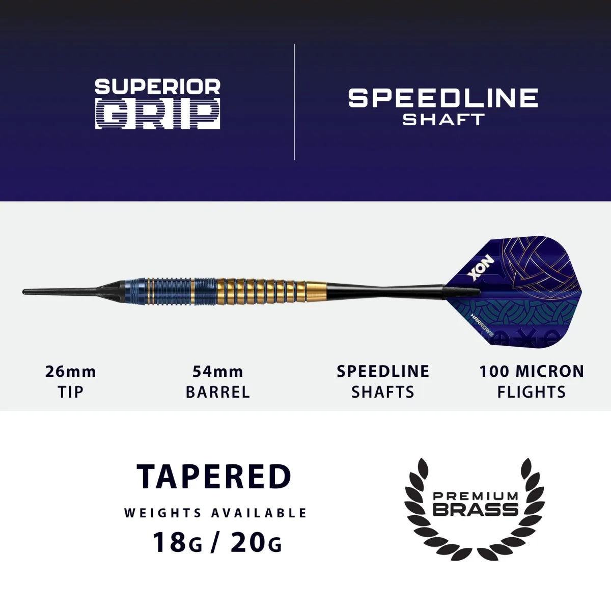 Harrows Nox Brass Soft Tip Darts