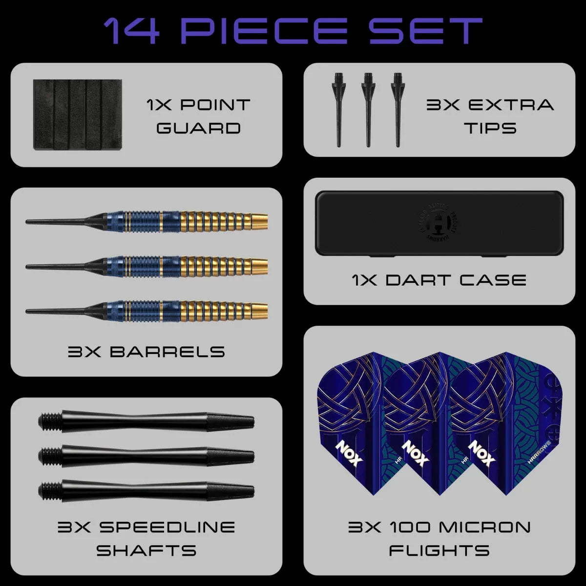 Harrows Nox Brass Soft Tip Darts