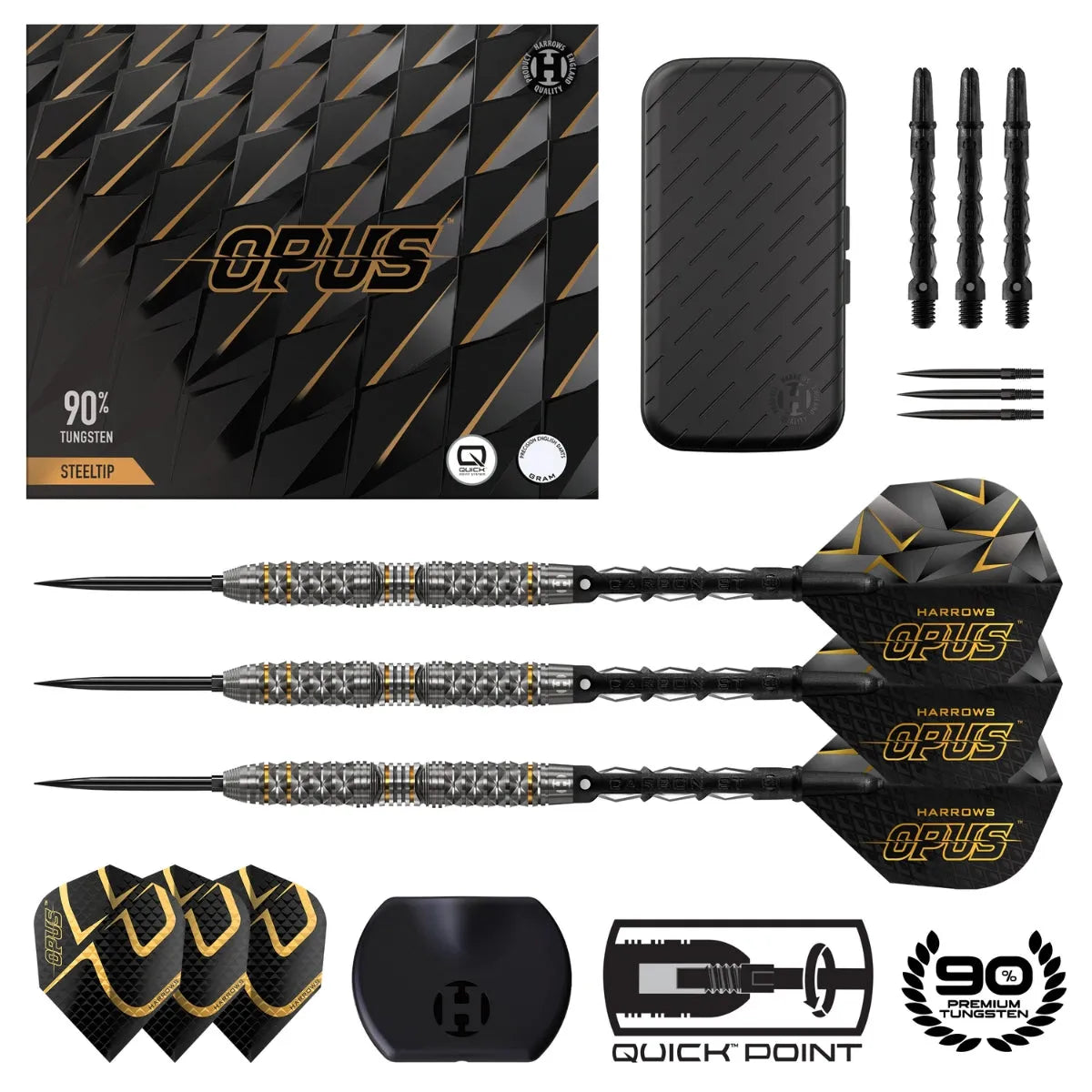 Harrows Opus QP 90% Tungsten Steel Tip Darts