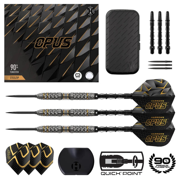 Harrows Opus QP 90% Tungsten Steel Tip Darts-1-21 GRAM-Premier Darts