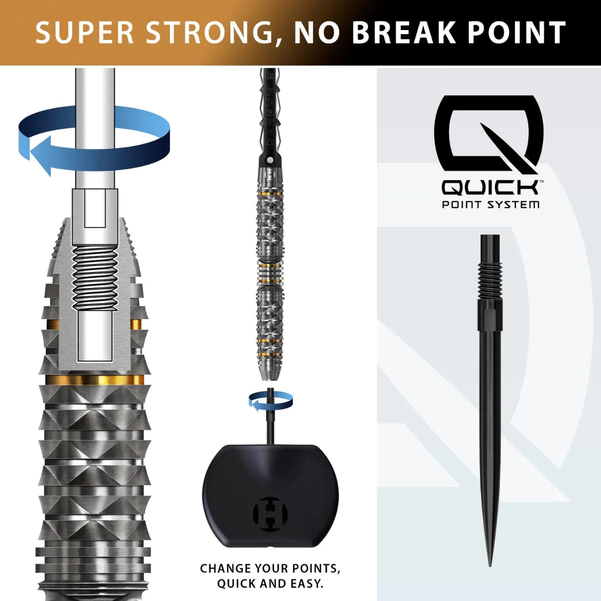 Harrows Opus QP 90% Tungsten Steel Tip Darts