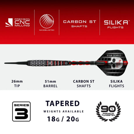Harrows Ryan Searle Series 3 90% Tungsten Soft Tip Darts