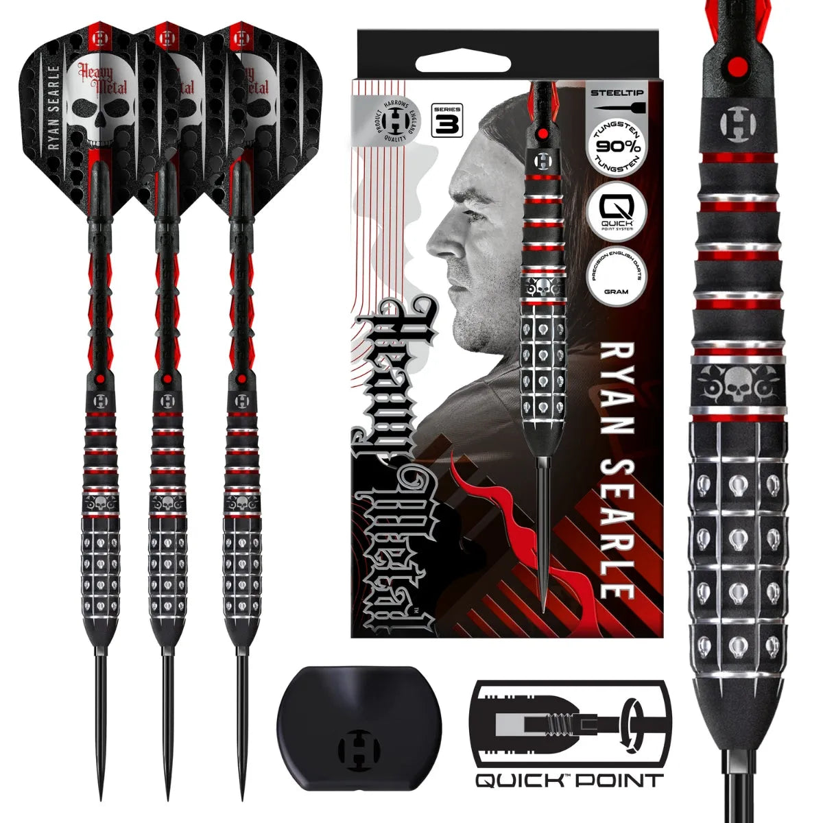 Harrows Ryan Searle Series 3 QP 90% Tungsten Steel Tip Darts