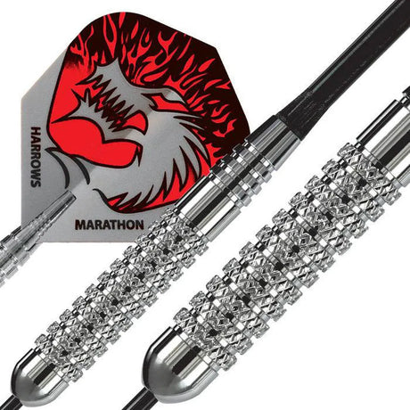 Harrows Silver Arrows Knurled Chromed Brass Steel Tip Darts