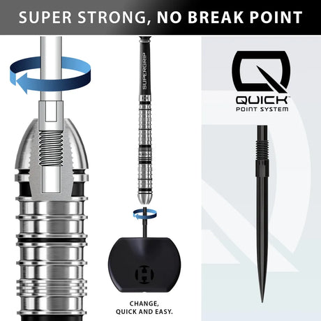 Harrows Supergrip QP Tapered 90% Tungsten Steel Tip Darts