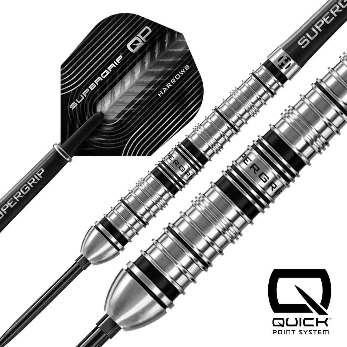 Harrows Supergrip QP Tapered 90% Tungsten Steel Tip Darts