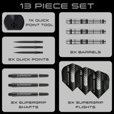 Harrows Supergrip QP Tapered 90% Tungsten Steel Tip Darts