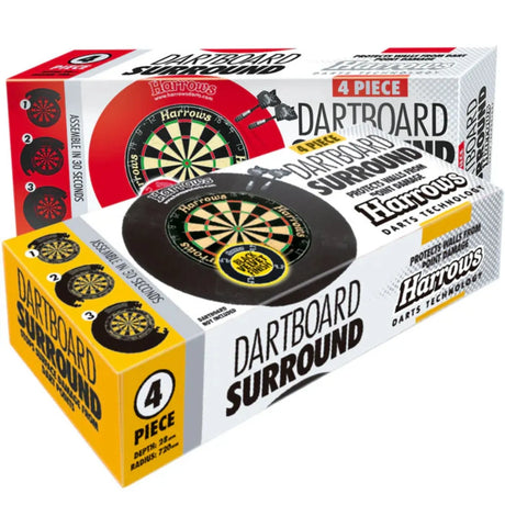 Harrows 4 Piece Dartboard Surround-2-Black-Premier Darts