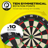 Harrows Fortis Board, Trilight, Rubber Mat & Surround Bundle-4-Black-Premier Darts