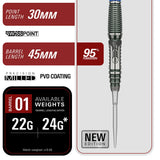 Target Japan Haruki Muramatsu Rising Sun G10.5 95% Tungsten Steel Tip Darts-5-23 GRAM-Premier Darts