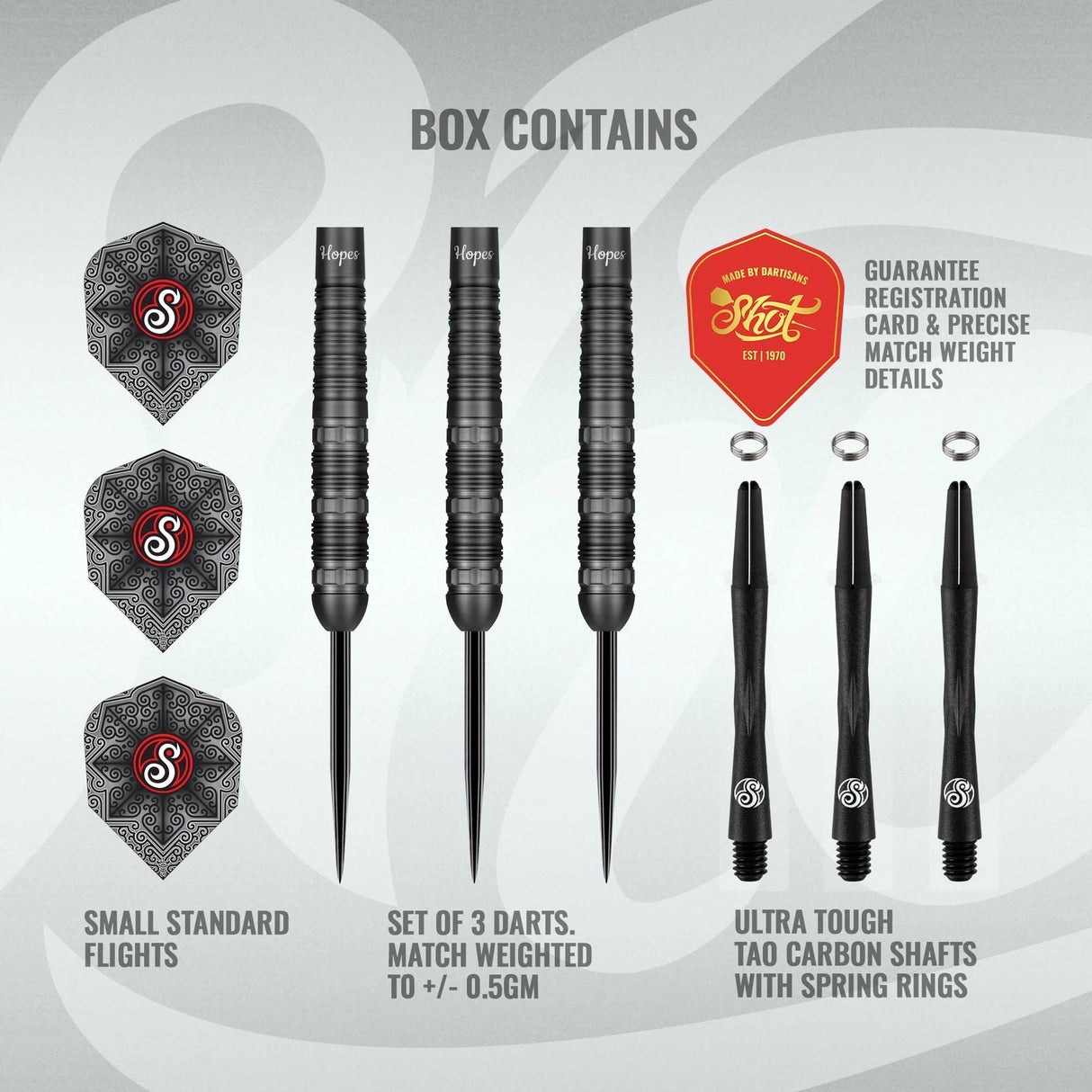 Shot Haupai Puha 2.0 90% Tungsten Steel Tip Darts-4-24 GRAM-Premier Darts