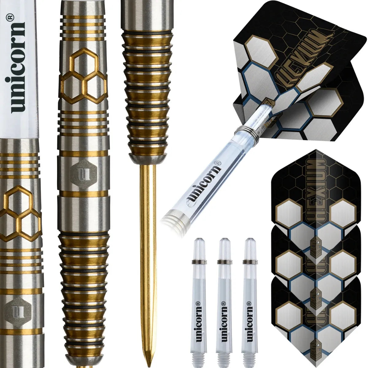 Unicorn Hexium Style 03 90% Tungsten Steel Tip Darts – Premier Darts