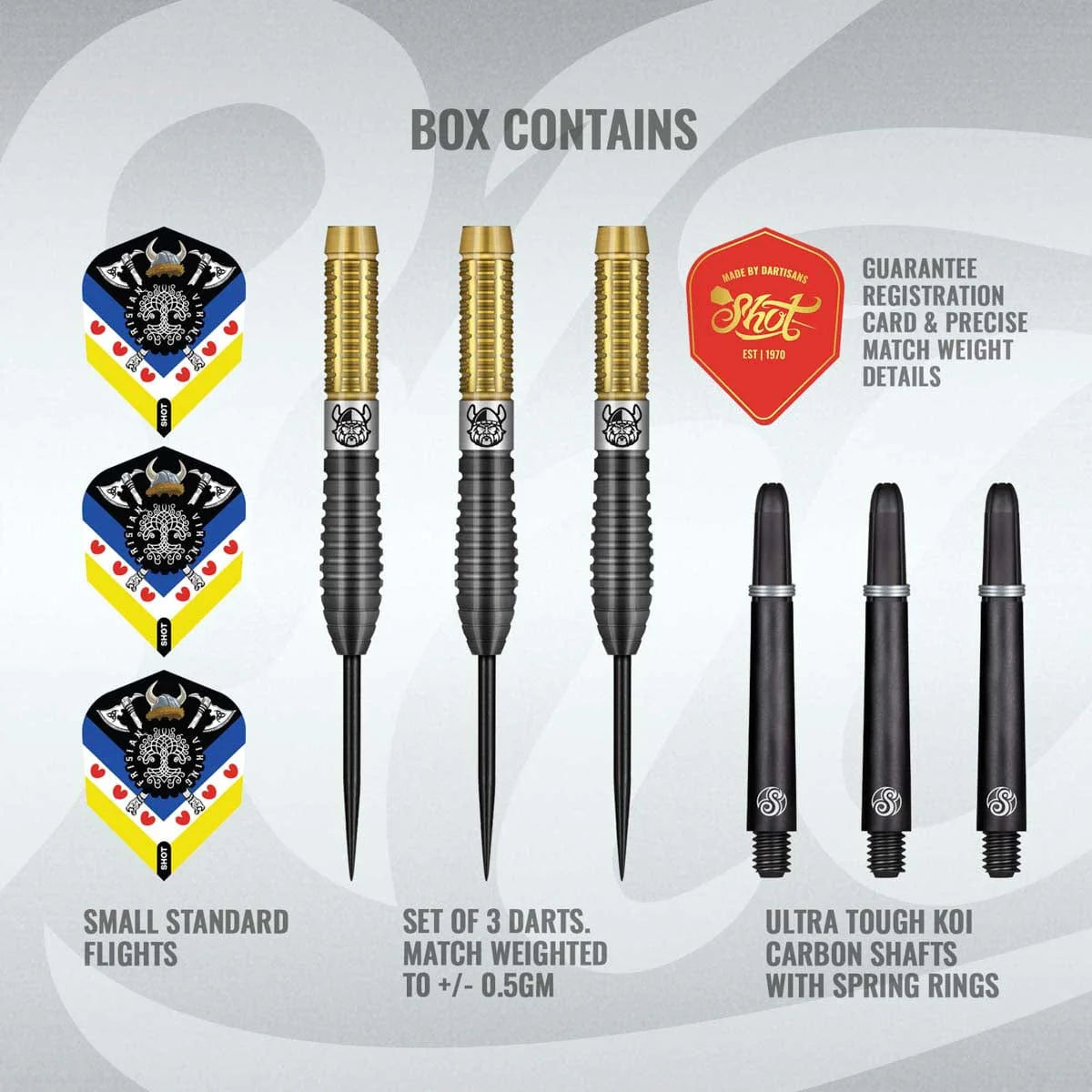 Shot Pro Series Jitse van der Wal 90% Tungsten Steel Tip Darts-4-24 GRAM-Premier Darts