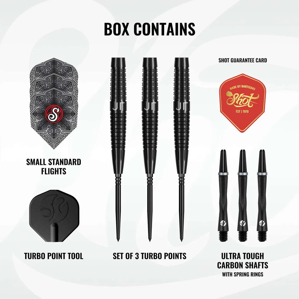 Shot Pro Series Jonny Tata TP 90% Tungsten Steel Tip Darts-3-24 GRAM-Premier Darts
