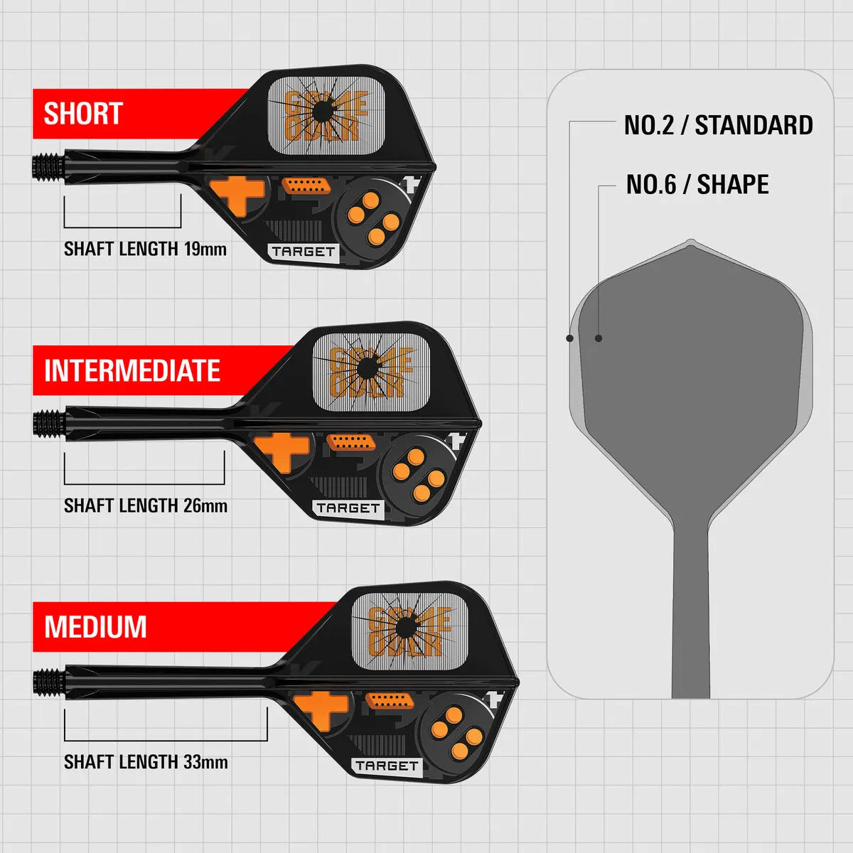 Target Darts Game Over K-Flex Flight System No2-3-Short-Premier Darts