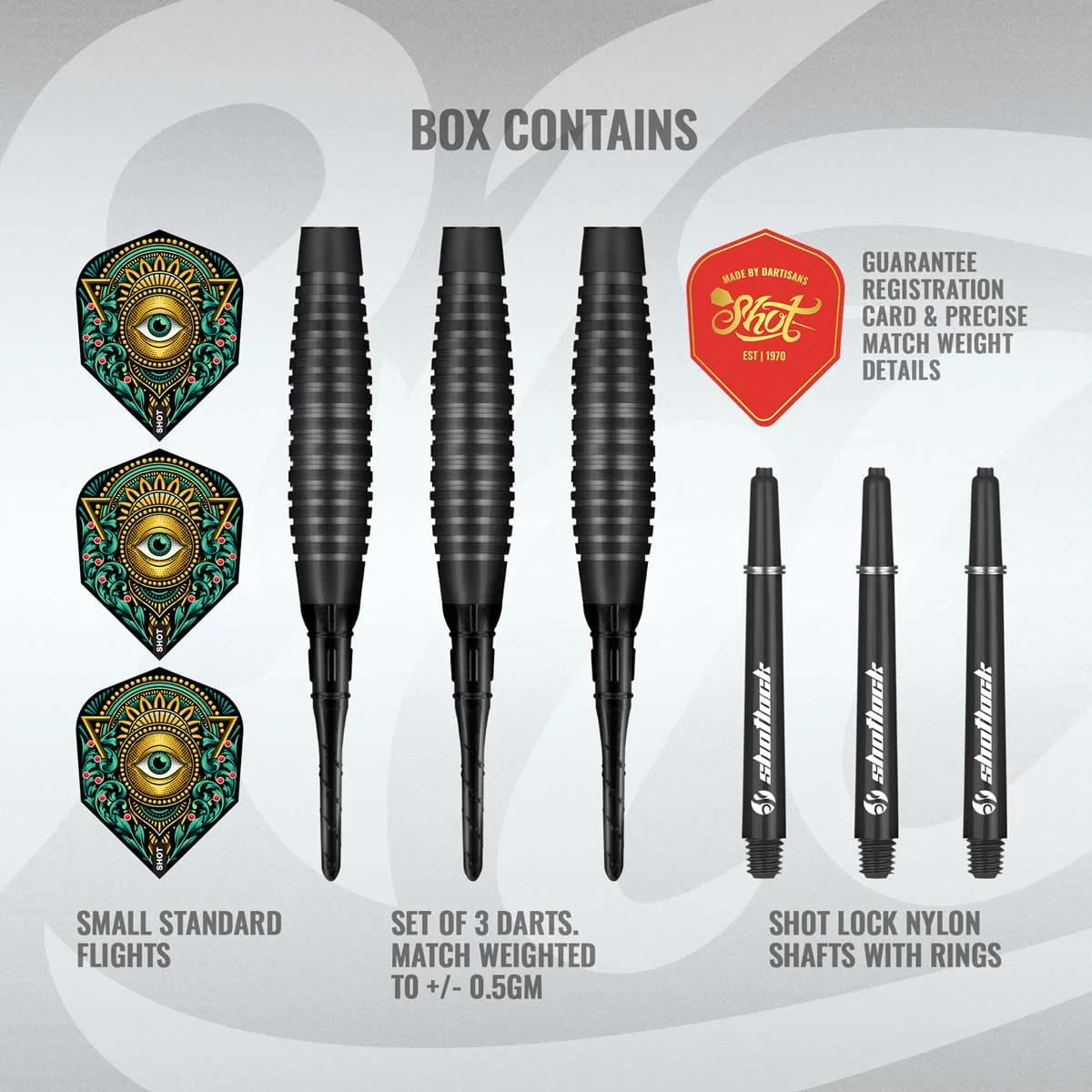 Shot Zen Series Kensho 90% Tungsten Soft Tip Darts-4-18 GRAM-Premier Darts