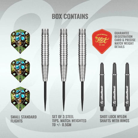 Shot Badlands Krush 90% Tungsten Steel Tip Darts-4-22 GRAM-Premier Darts