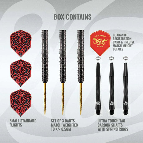 Shot Warrior Kapene Captain 90% Tungsten Steel Tip Darts-4-22 GRAM-Premier Darts