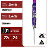 Target Japan Kasumi Sato Endeavour G3 90% Tungsten Steel Tip Darts-4-22 GRAM-Premier Darts