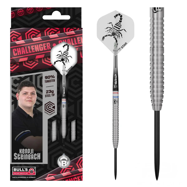 Bull's DE Challenger Kendji Steinbach 90% Tungsten Steel Tip Darts-1-23 GRAM-Premier Darts