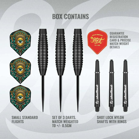 Shot Zen Series Kensho 90% Tungsten Steel Tip Darts-4-22 GRAM-Premier Darts