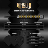 Mission Kinsuji 95% Tungsten Steel Tip Darts-5-22 GRAM-Premier Darts