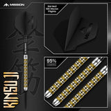 Mission Kinsuji 95% Tungsten Steel Tip Darts-6-22 GRAM-Premier Darts