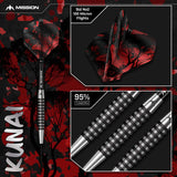 Mission Kunai Black PVD 95% Tungsten Steel Tip Darts-7-23 GRAM-Premier Darts