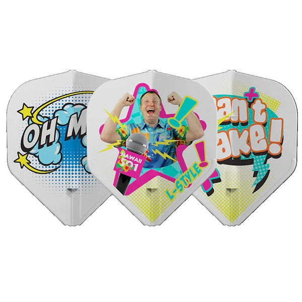 L-Style Wayne Mardle L1 EZ Type B White Darts Flights-1-Premier Darts