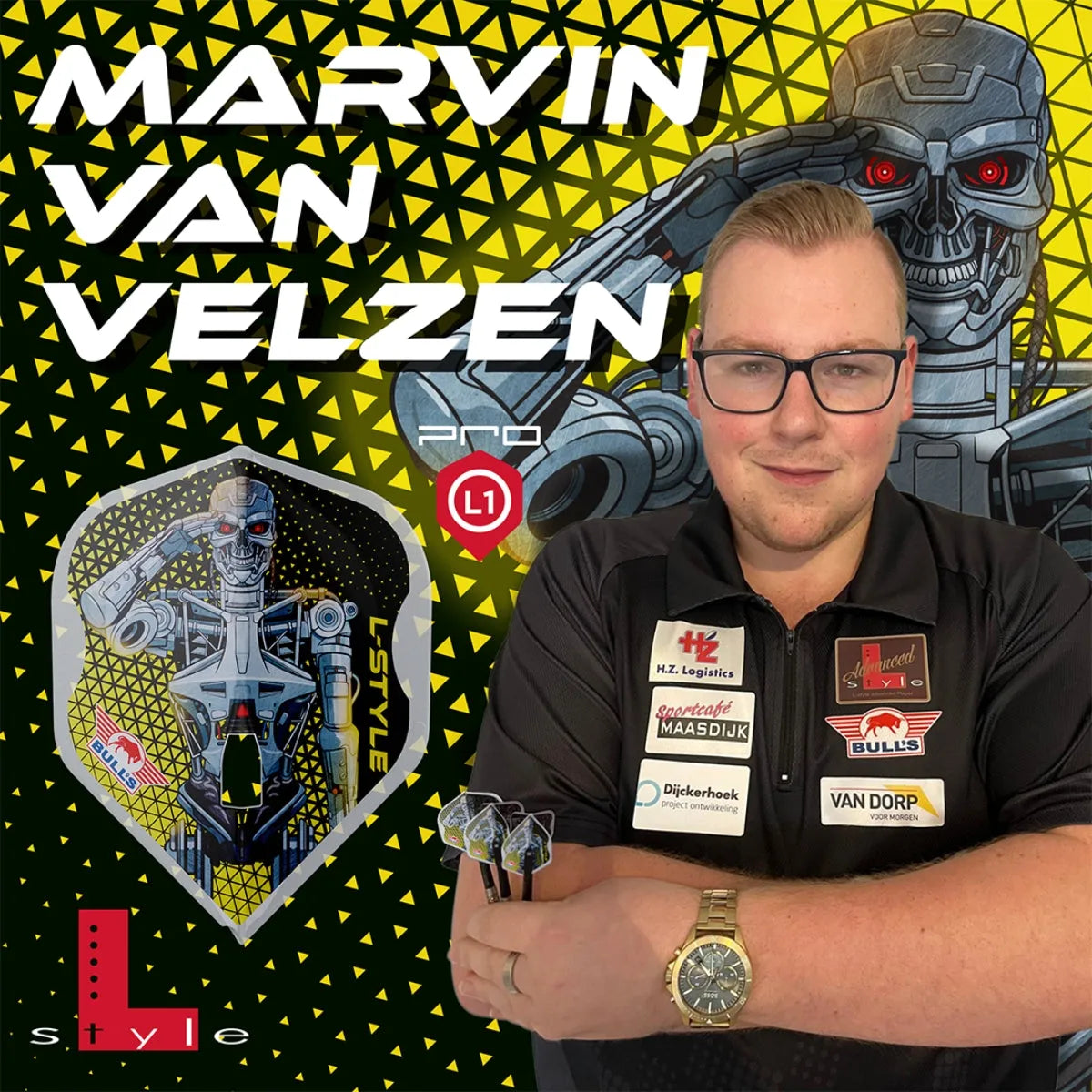 L-Style Marvin van Velzen L1 PRO Clear White Dart Flights