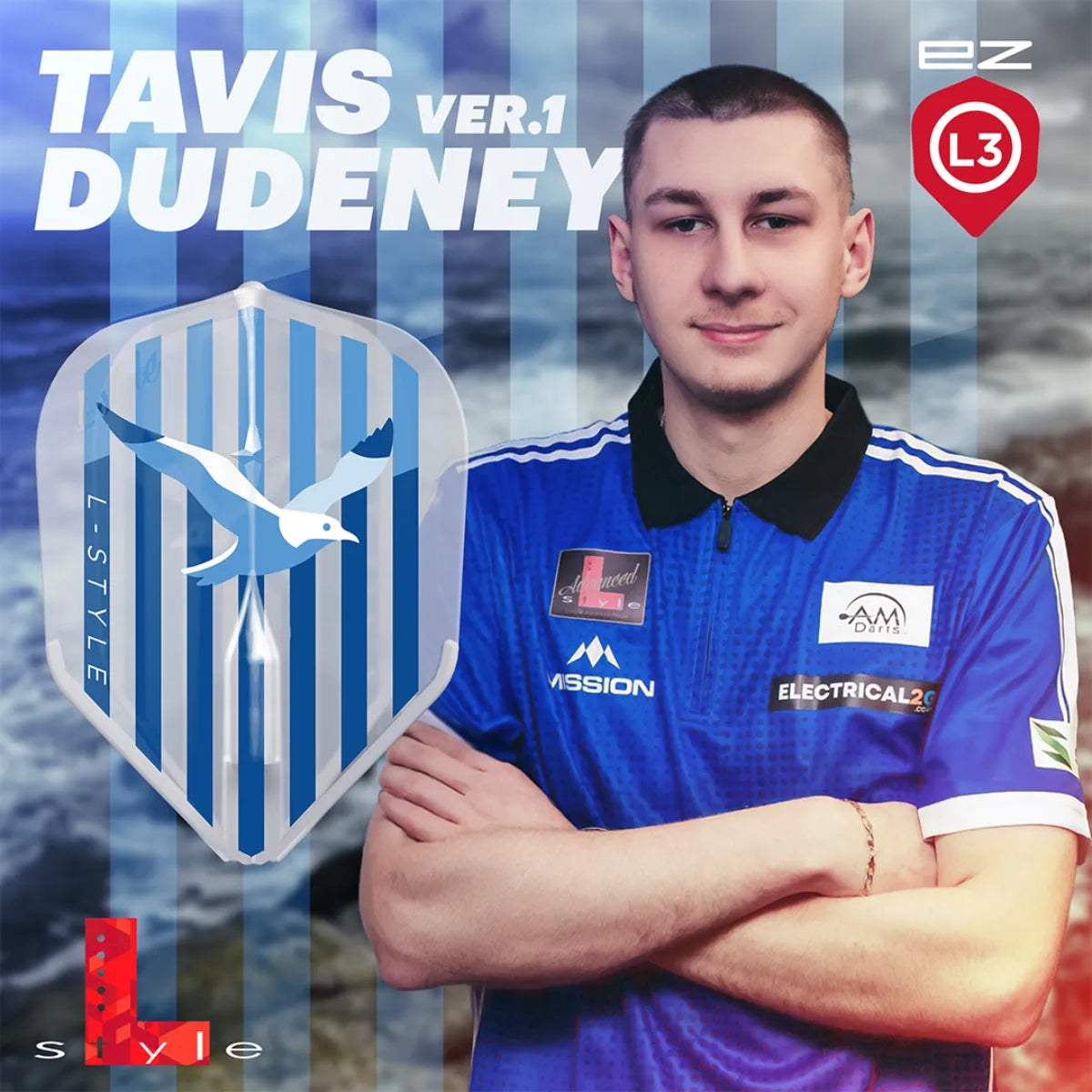 L-Style Tavis Dudeney V1 EZ L3 Standard Flights – Premier Darts