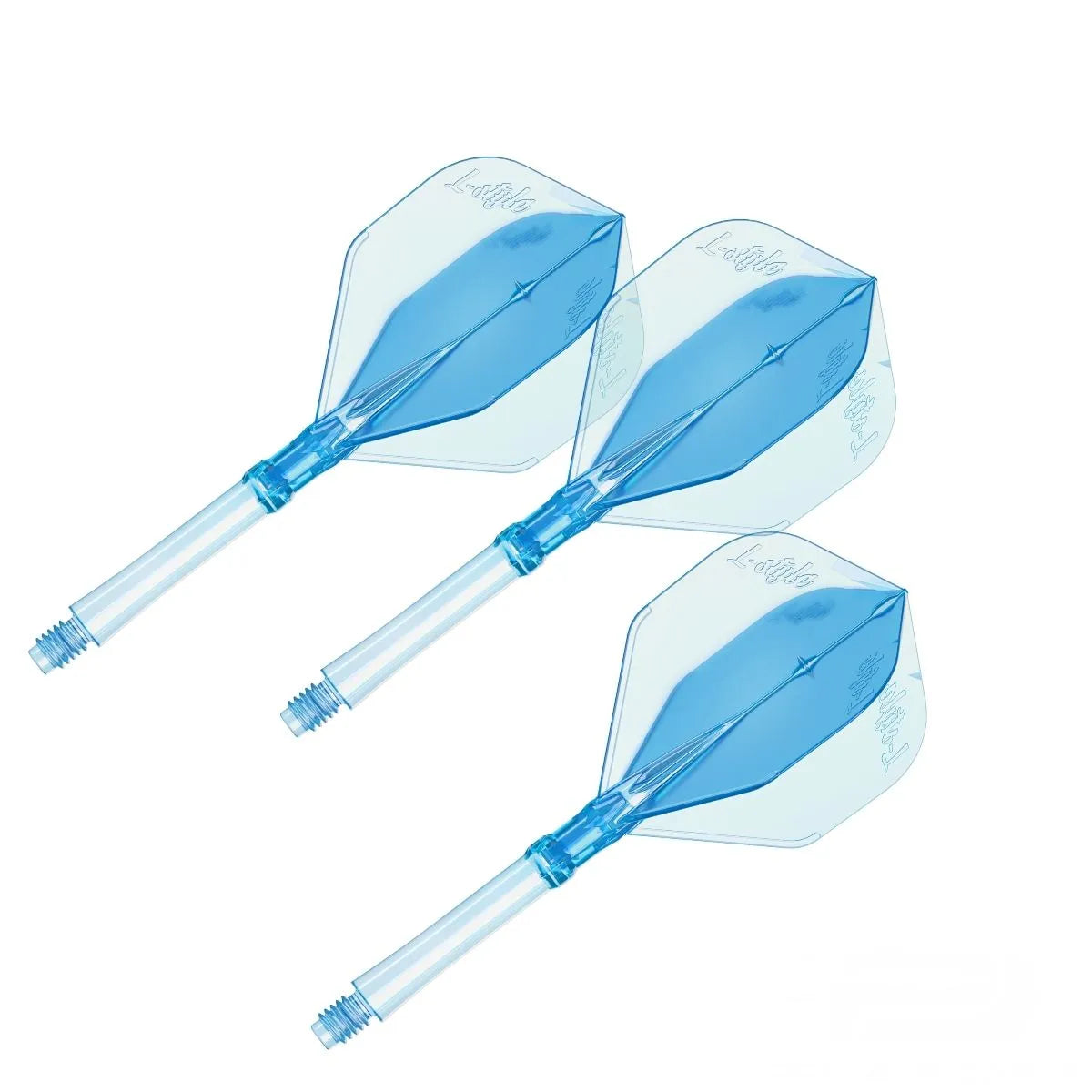 L-Style Darts L-System All-In-One Flights-8-Clear Blue-Medium-Premier Darts