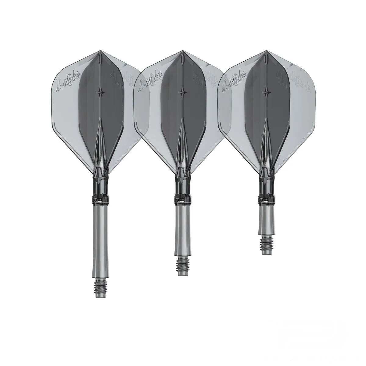 L-Style Darts L-System All-In-One Flights-5-Clear Black-Short-Premier Darts