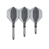 L-Style Darts L-System All-In-One Flights-5-Clear Black-Short-Premier Darts