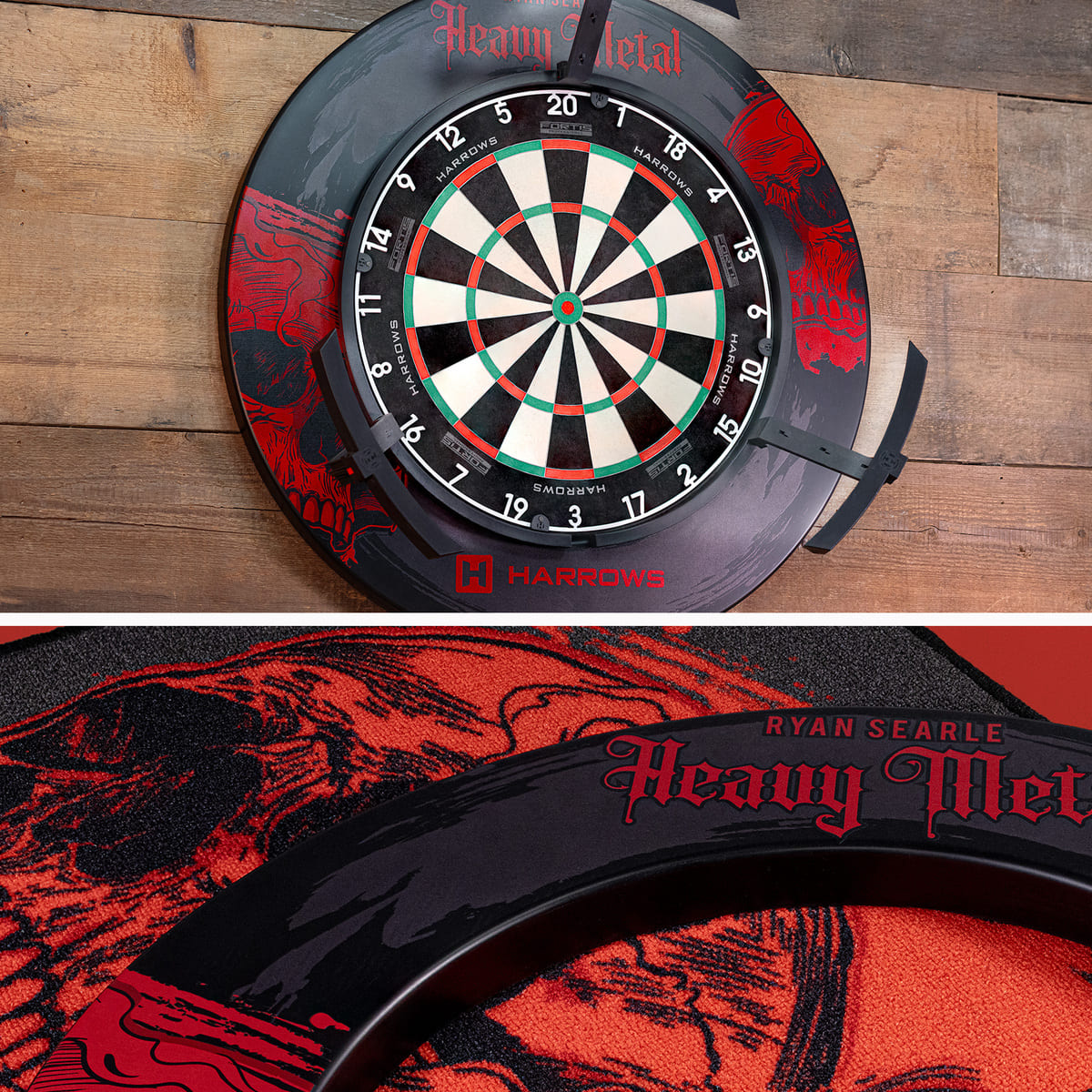 Harrows Ryan Searle Heavy Metal Dartboard Surround-7-Premier Darts